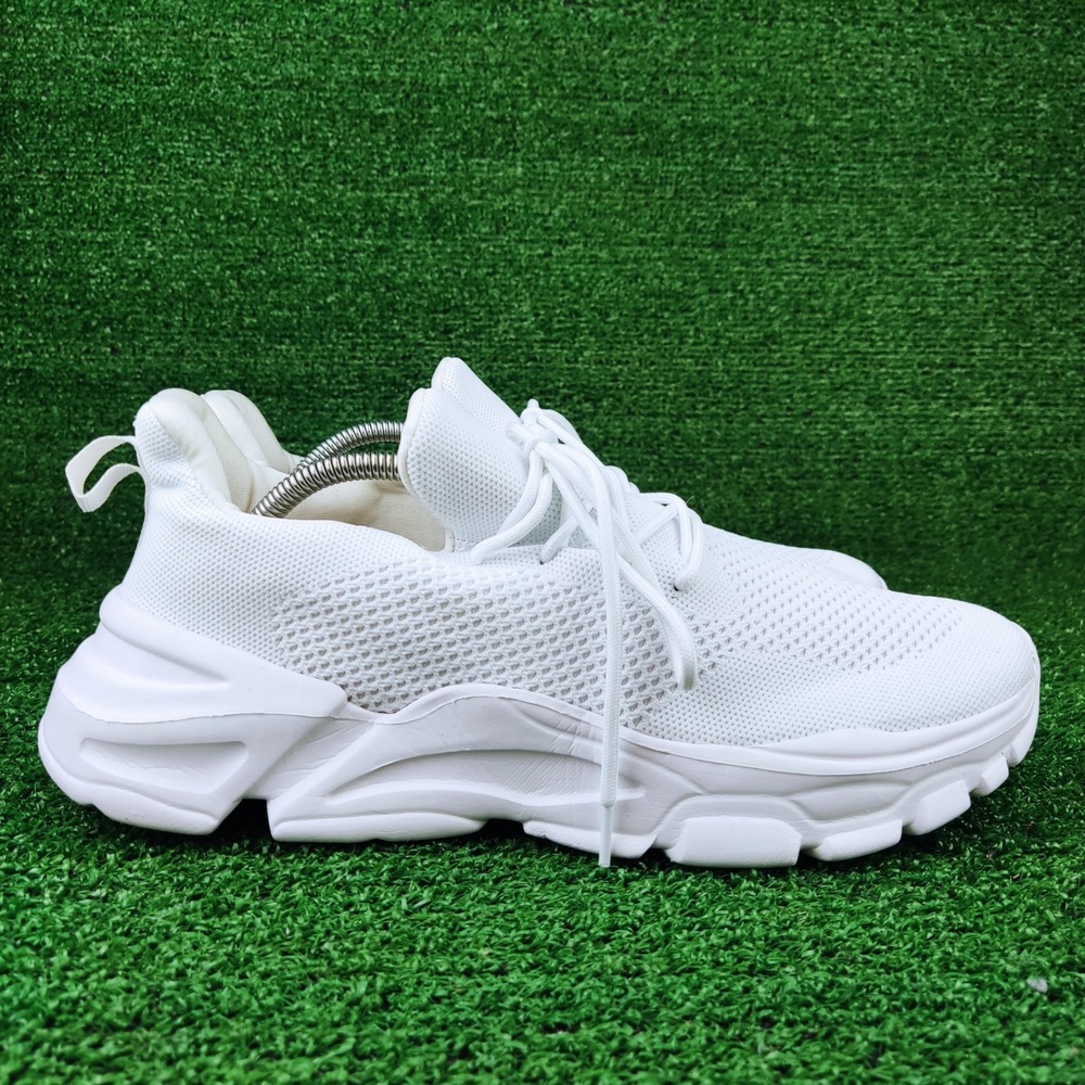 Unbranded Sneakers Mens 11 White K1870 Knit Mesh Chunky Sole Athletic Trainers